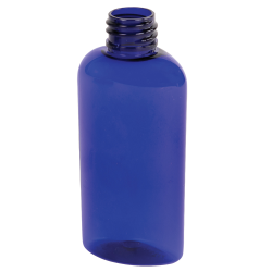 2 oz. Cobalt Blue PET Cosmo Oval Bottle with 20/410 Neck  (Cap Sold Separately)